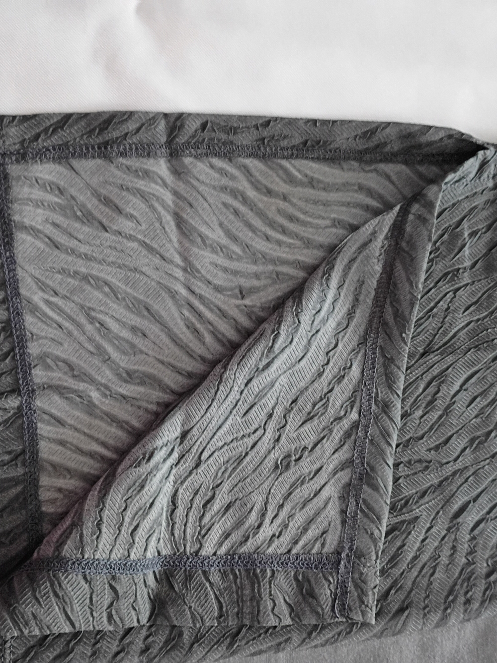 NY Collection Gray Textured Open Cardigan - Picture 6 of 7